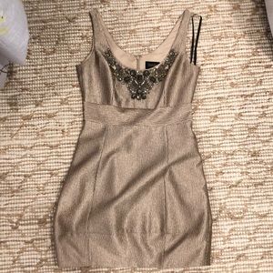 LAUNDRY Gold mini dress